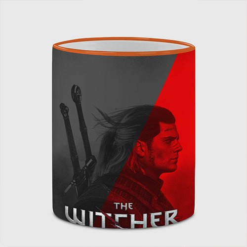 Кружка цветная THE WITCHER / 3D-Оранжевый кант – фото 2