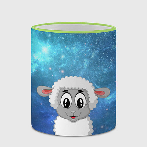 Кружка цветная Овечка / 3D-Светло-зеленый кант – фото 2