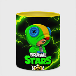Кружка 3D BRAWL STARS LEON, цвет: 3D-белый + желтый — фото 2