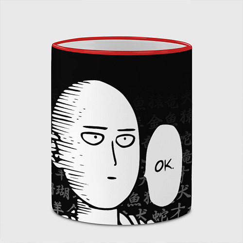 Кружка цветная ONE-PUNCH MAN / 3D-Красный кант – фото 2