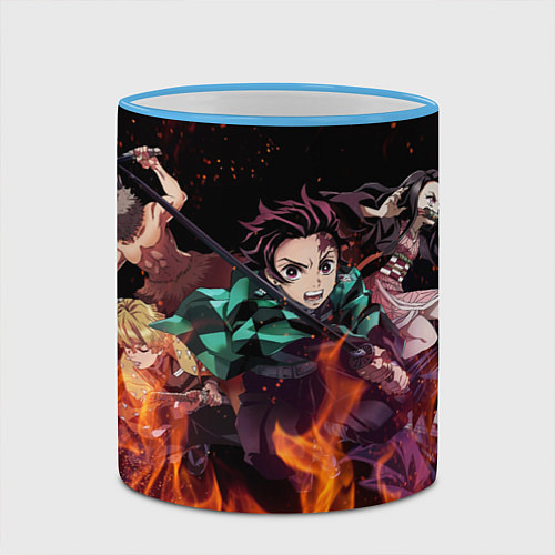 Кружка цветная KIMETSU NO YAIBA / 3D-Небесно-голубой кант – фото 2