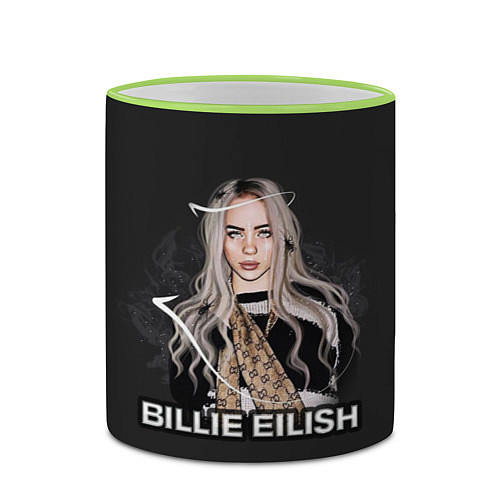 Кружка цветная BILLIE EILISH / 3D-Светло-зеленый кант – фото 2