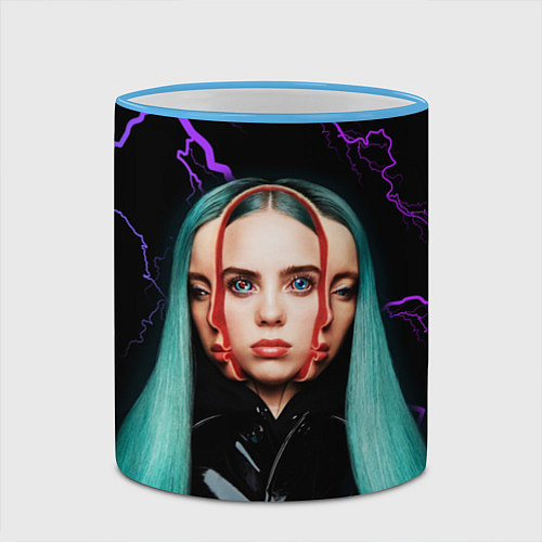 Кружка цветная BILLIE EILISH / 3D-Небесно-голубой кант – фото 2