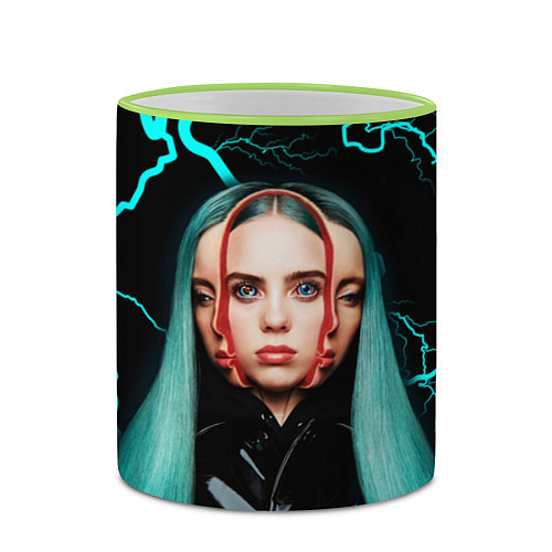 Кружка цветная BILLIE EILISH / 3D-Светло-зеленый кант – фото 2