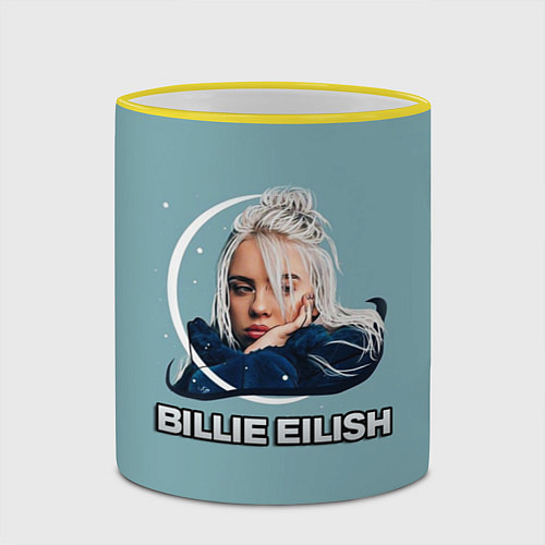 Кружка цветная BILLIE EILISH / 3D-Желтый кант – фото 2