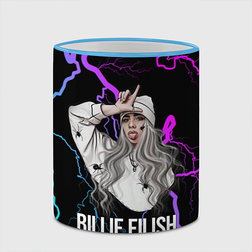 Кружка цветная BILLIE EILISH / 3D-Небесно-голубой кант – фото 2
