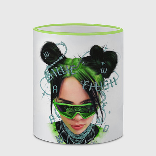 Кружка цветная BILLIE EILISH / 3D-Светло-зеленый кант – фото 2