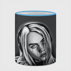 Кружка 3D BILLIE EILISH, цвет: 3D-небесно-голубой кант — фото 2