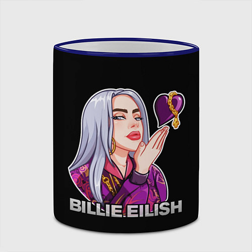 Кружка цветная BILLIE EILISH / 3D-Синий кант – фото 2