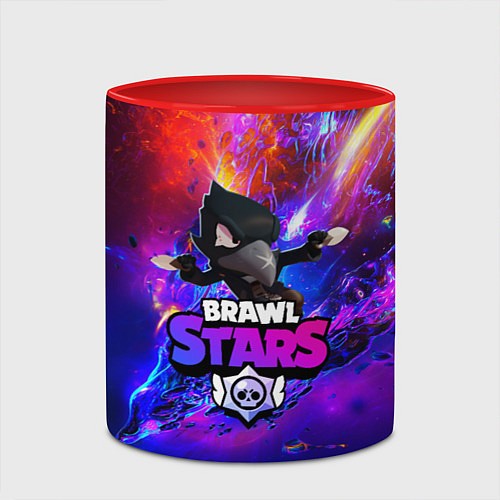 Кружка цветная BRAWL STARS CROW / 3D-Белый + красный – фото 2