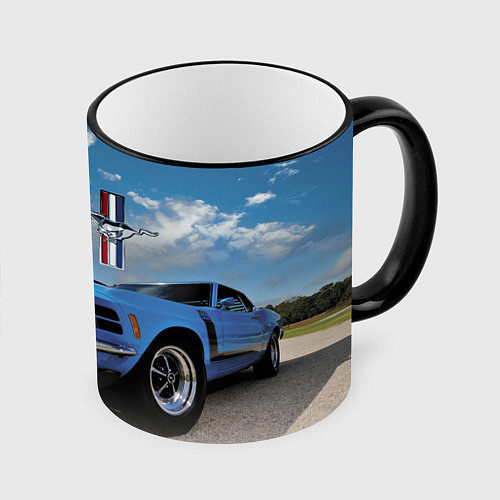 Кружка цветная Mustang / 3D-Черный кант – фото 1