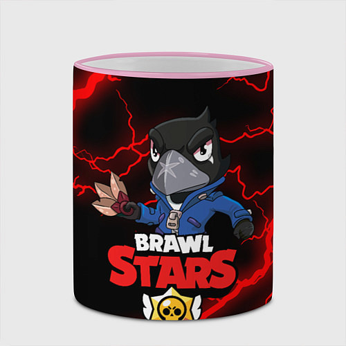 Кружка цветная BRAWL STARS CROW / 3D-Розовый кант – фото 2