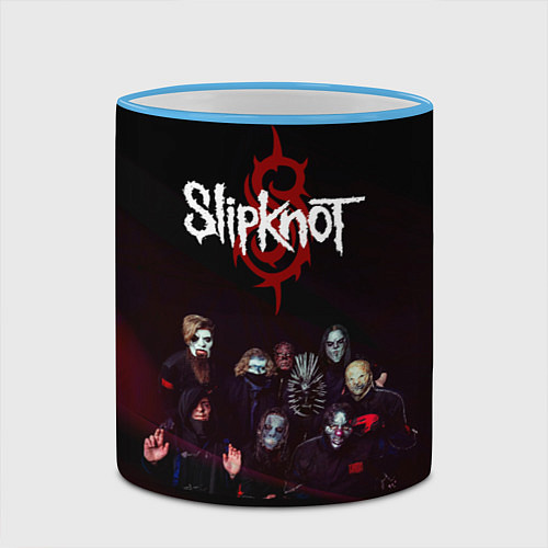 Кружка цветная Slipknot / 3D-Небесно-голубой кант – фото 2