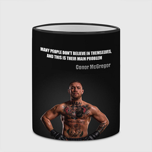 Кружка цветная Conor McGregor: Motivation / 3D-Черный кант – фото 2