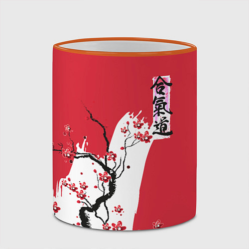 Кружка цветная Сакура Айкидо / 3D-Оранжевый кант – фото 2