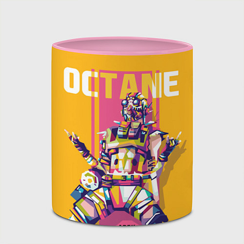 Кружка цветная Apex Legends Octane / 3D-Белый + розовый – фото 2