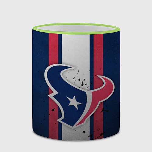 Кружка цветная Хьюстон Тексанс / 3D-Светло-зеленый кант – фото 2