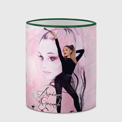 Кружка цветная Ariana Grande / 3D-Зеленый кант – фото 2