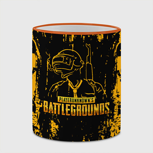 Кружка цветная PUBG / 3D-Оранжевый кант – фото 2