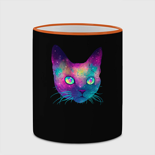 Кружка цветная Котейка / 3D-Оранжевый кант – фото 2