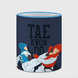 Кружка 3D Taekwondo, цвет: 3D-небесно-голубой кант — фото 2