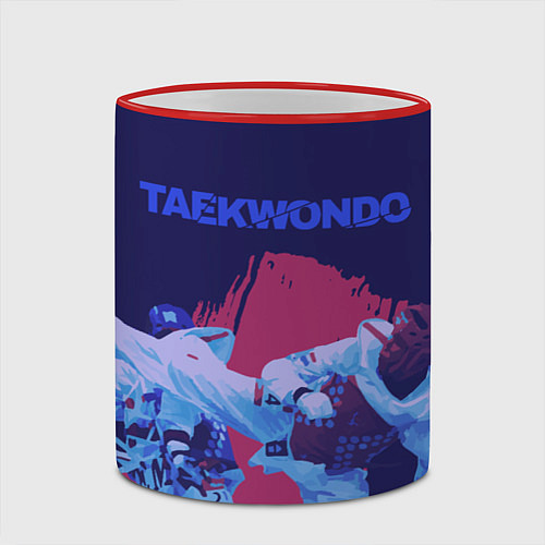 Кружка цветная Taekwondo / 3D-Красный кант – фото 2