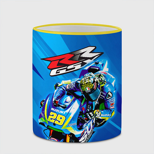 Кружка цветная Suzuki MotoGP / 3D-Желтый кант – фото 2