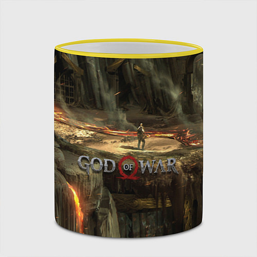Кружка цветная GOD OF WAR / 3D-Желтый кант – фото 2
