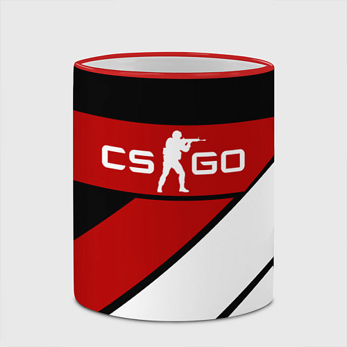 Кружка цветная CS GO / 3D-Красный кант – фото 2