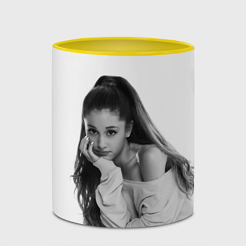 Кружка цветная Ariana Grande Ариана Гранде / 3D-Белый + желтый – фото 2