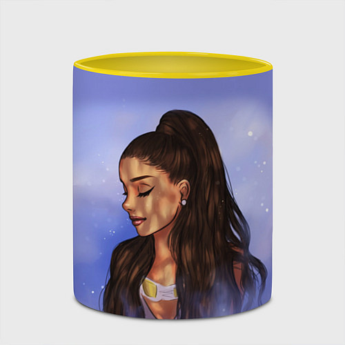 Кружка цветная Ariana Grande Ариана Гранде / 3D-Белый + желтый – фото 2