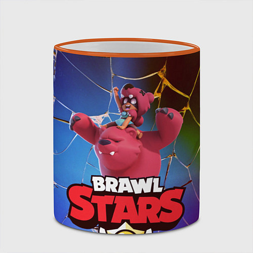 Кружка цветная Brawl Stars - Nita / 3D-Оранжевый кант – фото 2