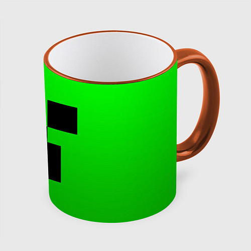 Кружка цветная MINECRAFT / 3D-Оранжевый кант – фото 1