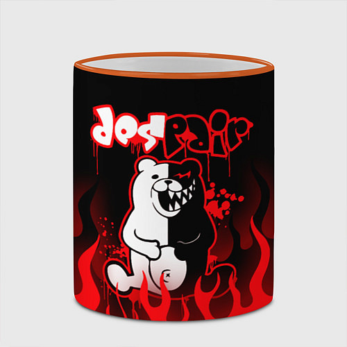 Кружка цветная MONOKUMA / 3D-Оранжевый кант – фото 2