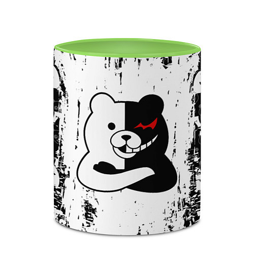 Кружка цветная MONOKUMA / 3D-Белый + светло-зеленый – фото 2