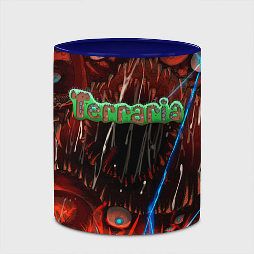 Кружка цветная Terraria / 3D-Белый + синий – фото 2