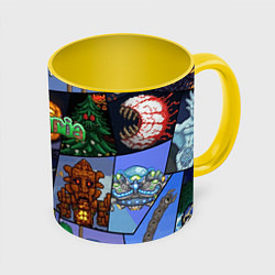 Кружка 3D Terraria, цвет: 3D-белый + желтый