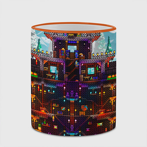 Кружка цветная Terraria / 3D-Оранжевый кант – фото 2