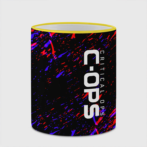 Кружка цветная Critical Ops / 3D-Желтый кант – фото 2