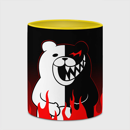 Кружка цветная MONOKUMA / 3D-Белый + желтый – фото 2