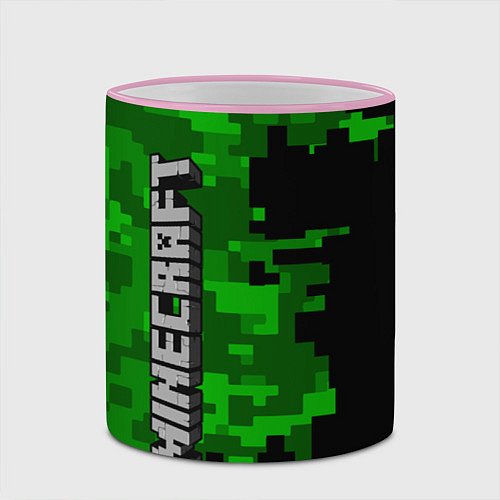 Кружка цветная MINECRAFT / 3D-Розовый кант – фото 2