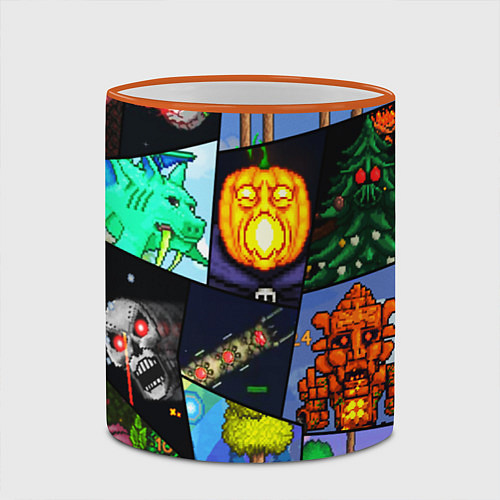 Кружка цветная Terraria allpic / 3D-Оранжевый кант – фото 2