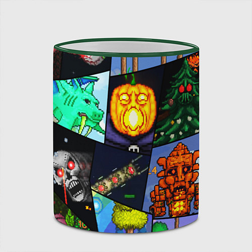 Кружка цветная Terraria allpic / 3D-Зеленый кант – фото 2