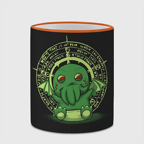 Кружка цветная Ктулху / 3D-Оранжевый кант – фото 2