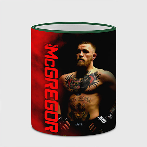 Кружка цветная Конор МакГрегор / 3D-Зеленый кант – фото 2