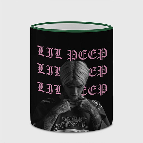 Кружка цветная LiL PEEP / 3D-Зеленый кант – фото 2