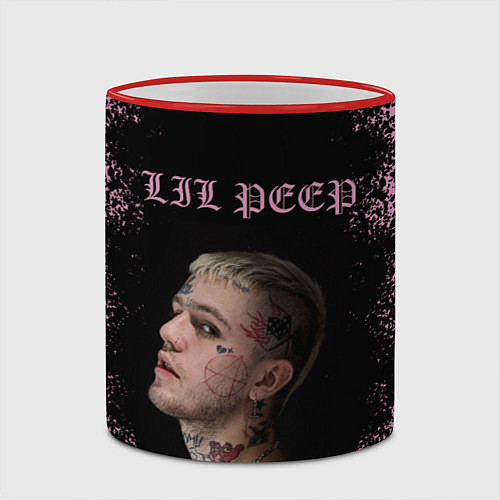 Кружка цветная LiL PEEP / 3D-Красный кант – фото 2