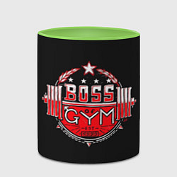 Кружка 3D Boss of GYM акварель, цвет: 3D-белый + светло-зеленый — фото 2