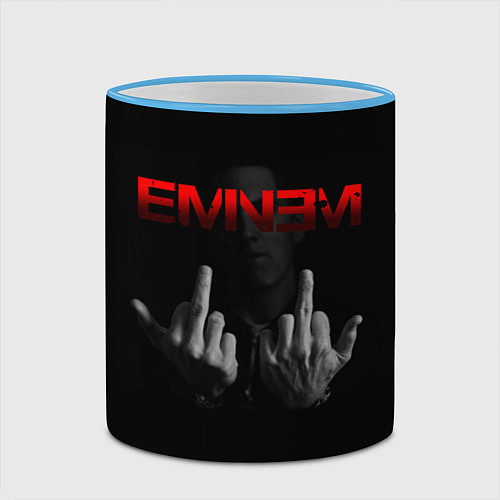 Кружка цветная EMINEM / 3D-Небесно-голубой кант – фото 2