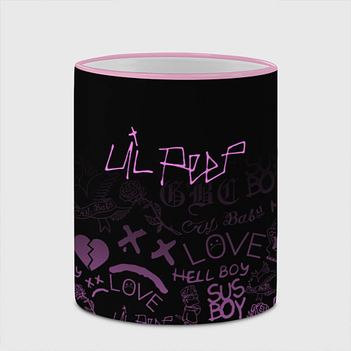 Кружка цветная LIL PEEP / 3D-Розовый кант – фото 2